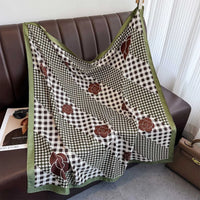Women's Square Twill Scarf, 90x90 cm, for All Seasons