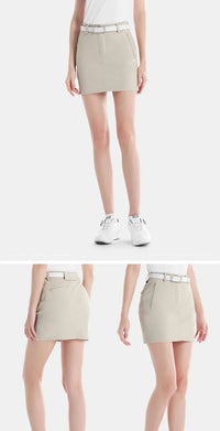 Pgm Golf Clothing Women's Short Skirt Breathable Quick Drying Sports Pencil Skirt Casual Zipper Pocket Skorts with Inner Shorts