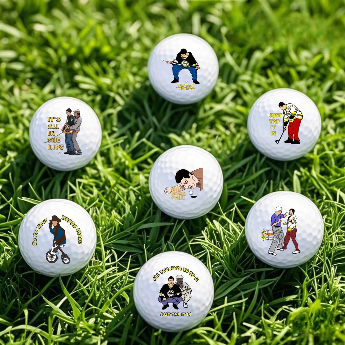 6 counts Funny Happy Gilmore Golf Balls Gift Set, Hilarious Novelty Golf Ball Set for Men, Dad,  Fun Golf  Accessories & Decor - Buy online at  Vibe In Cart.