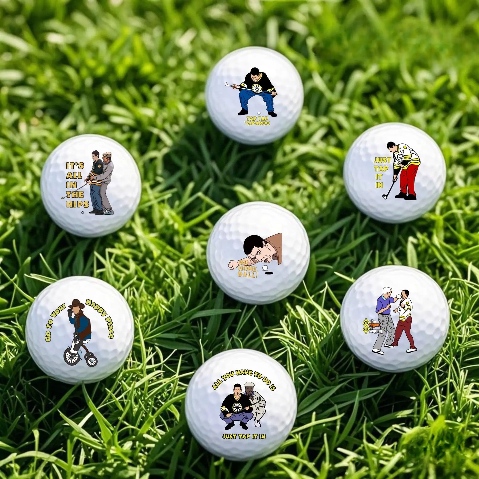 6 counts Funny Happy Gilmore Golf Balls Gift Set, Hilarious Novelty Golf Ball Set for Men, Dad,  Fun Golf  Accessories & Decor - Buy online at  Vibe In Cart.