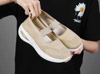 Women's Platform Casual Flats Slip-On Mesh Breathable Walking Shoes