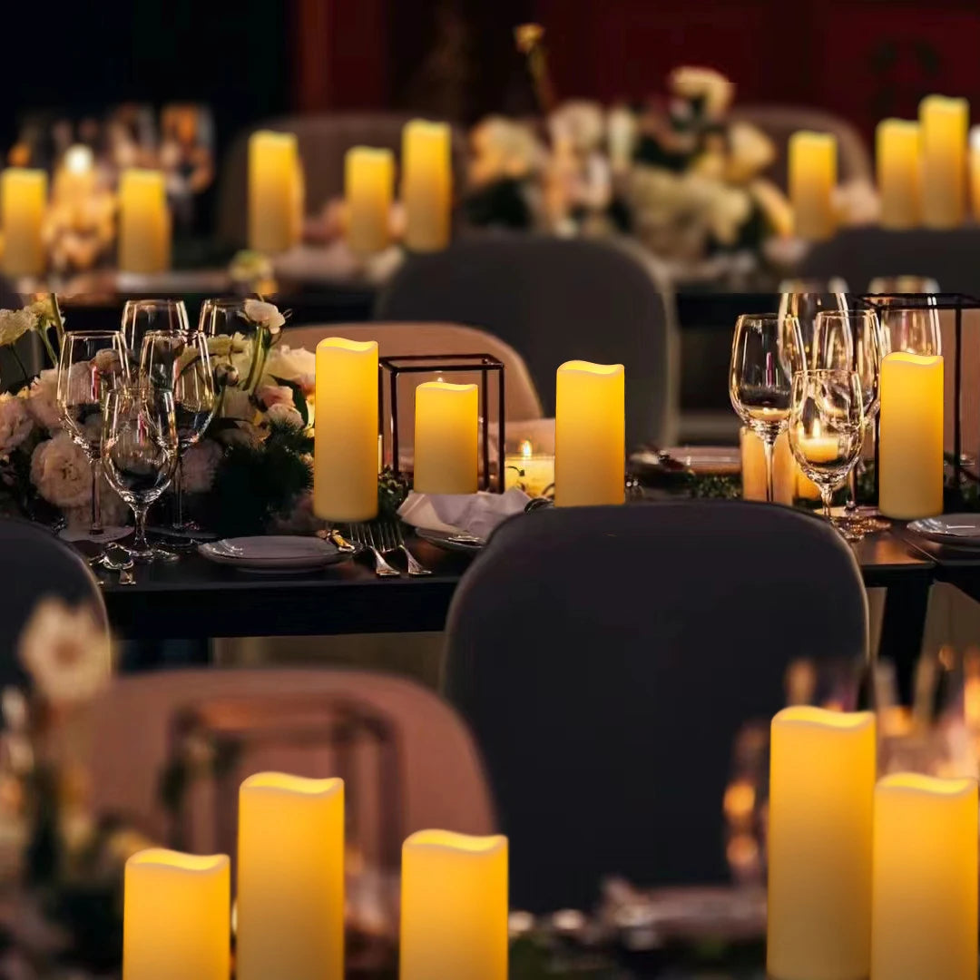 12-120PCS Wedding LED Candles Flickering Decor Flameless Candles Battery Operated with Remote Control Tealight Dinner Home Party - Buy online at  Vibe In Cart.