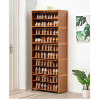 Tall Bamboo Shoe Storage Cabinet Free Standing Shoe Shelf Storage Rack with Flip Doors Shoes Heels Storage Cabinet Organizer - Buy online at  Vibe In Cart.