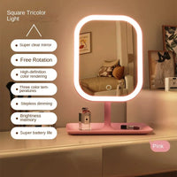 Niche Modern Desktop Vanity Mirror 3 Color Light LED Makeup Mirror Touching Mirror Women Bedroom Dressing Mirror - Buy online at  Vibe In Cart.