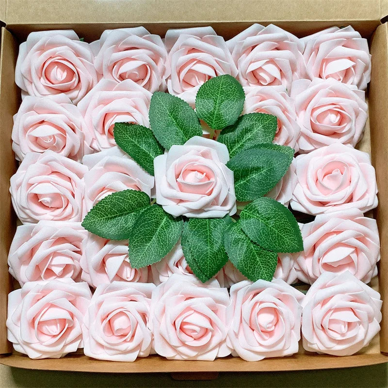 Artificial Foam Rose Flowers Bouquet Set, 10-100 Pieces