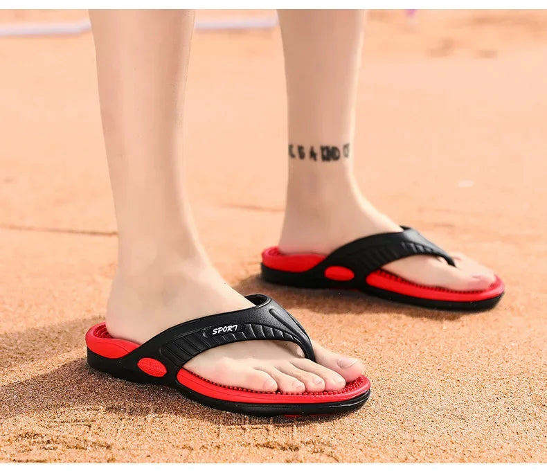 Massage Flip Flops for Men Summer Breathable Beach Shoes Sandals Men Luxury Flip Flops Breathable Plus Big Size Men Slippers 46 - Buy online at  Vibe In Cart.
