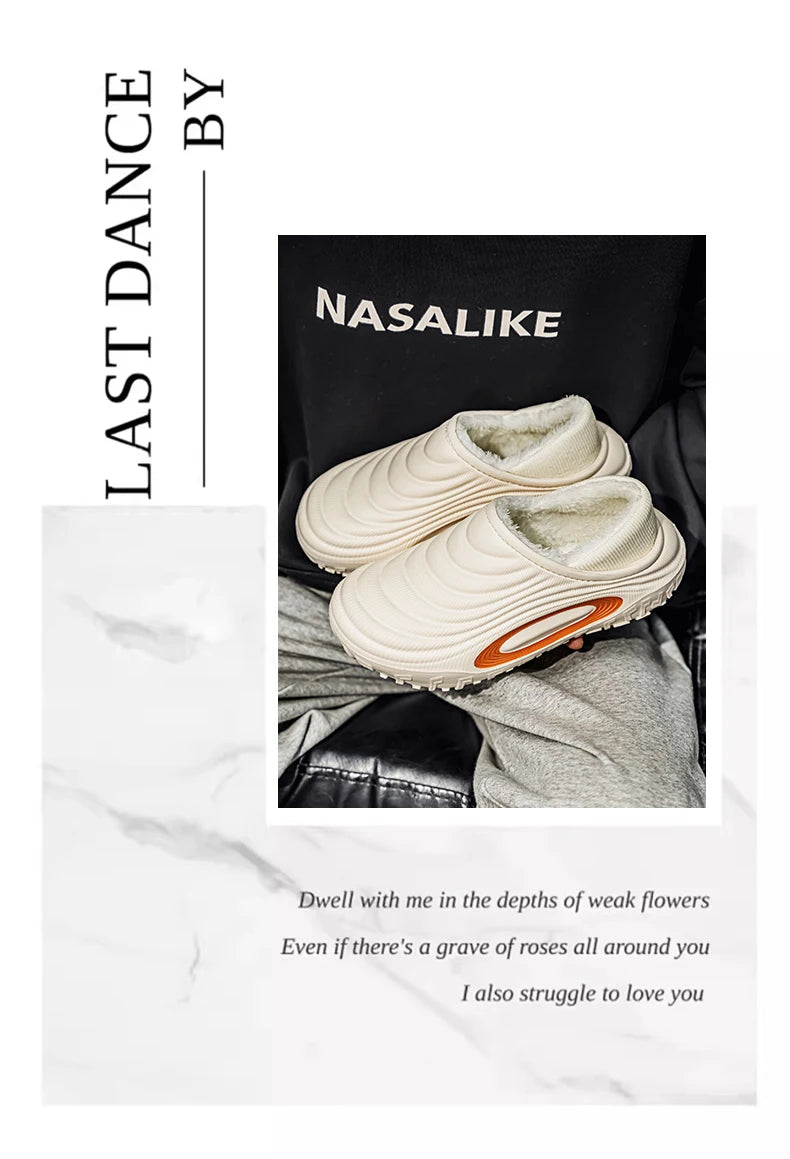 New Fashion Cotton Men's Slippers Winter Warm Plush Men Slippers Waterproof Men Garden Shoes Indoor Outdoor Men's Warm Shoes - Buy online at  Vibe In Cart.