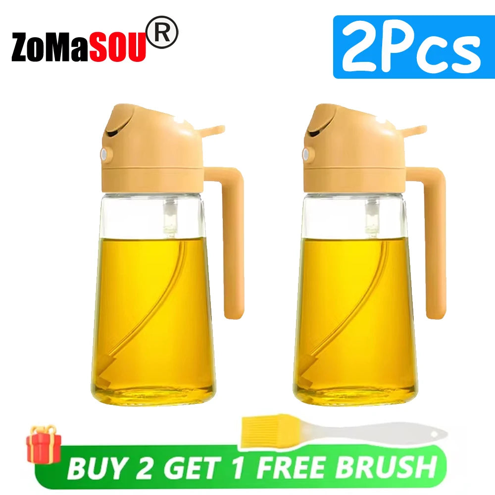 2-in-1 Plastic Oil Sprayer Pourer Bottle 500mL Set of 1-4