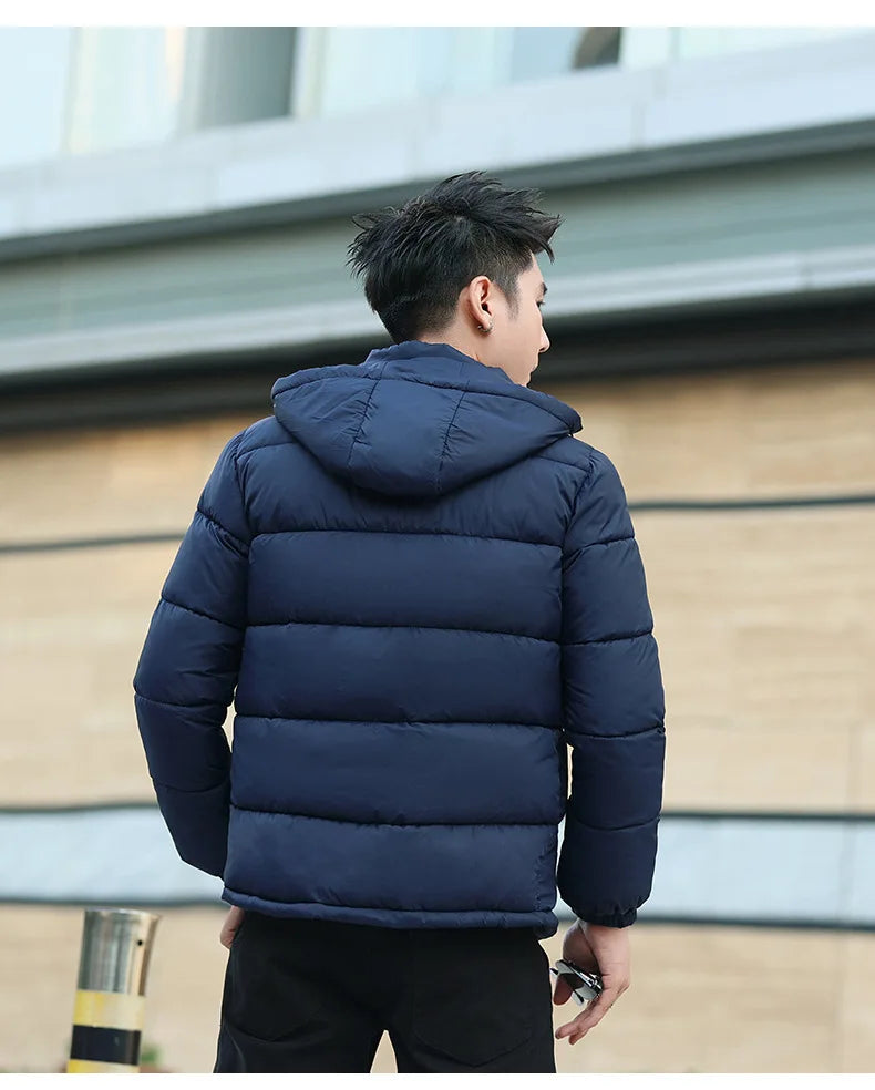 Men's Winter Jacket Windproof Thermal Hooded Parka Coat with Detachable Hood Heavy Duty Ski Jacket for Outdoor Cold Weather - Buy online at  Vibe In Cart.