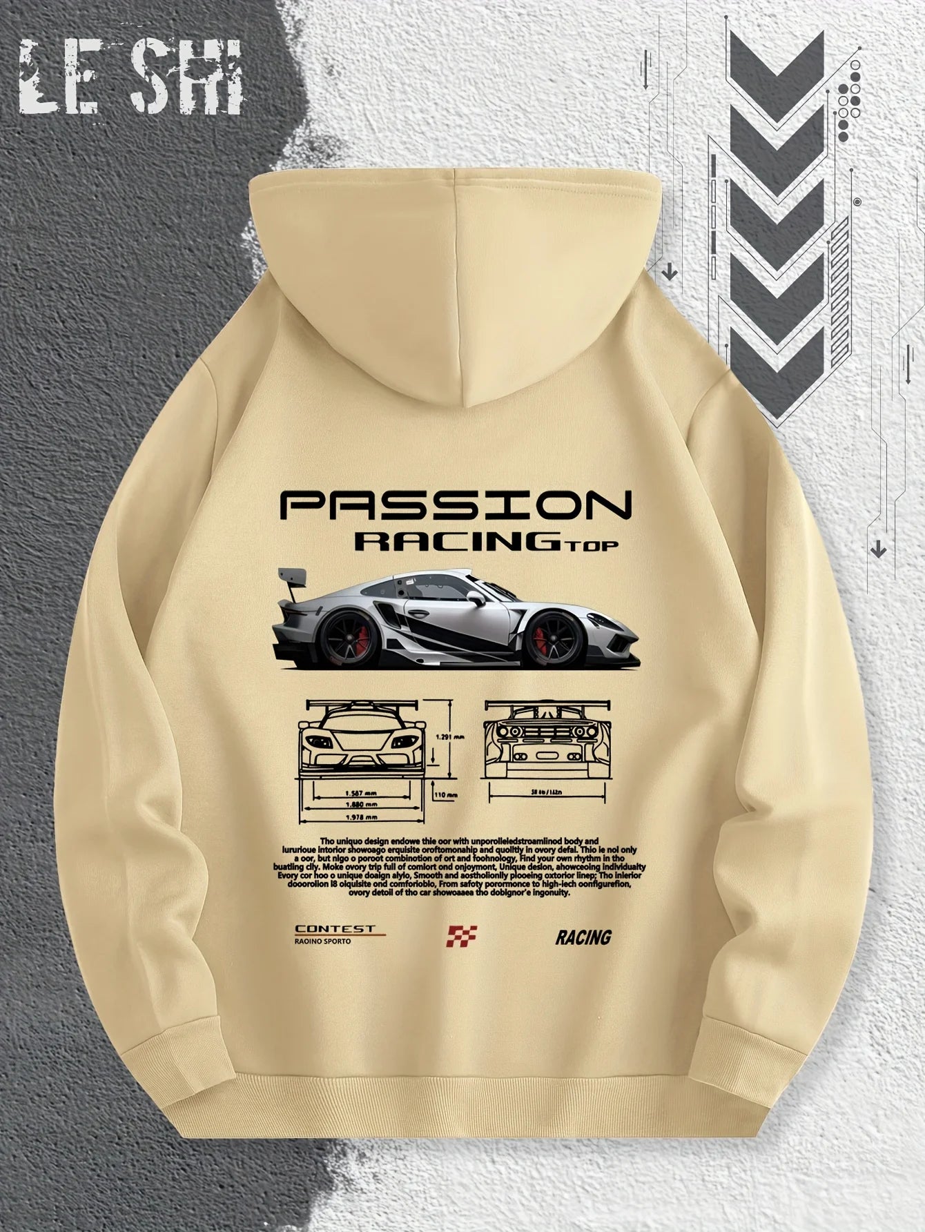 Men'S Passionate Racing Graphic Hoodie Featuring Race Cars and Sports Car Illustrations, Perfect for Everyday Wear - Buy online at  Vibe In Cart.