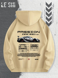 Men'S Passionate Racing Graphic Hoodie Featuring Race Cars and Sports Car Illustrations, Perfect for Everyday Wear - Buy online at  Vibe In Cart.