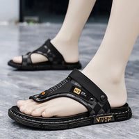 Men's high-quality beach shoes summer outdoor casual flip-flops sandals soft-sole non-slip comfort fashion dual-purpose slippers - Buy online at  Vibe In Cart.