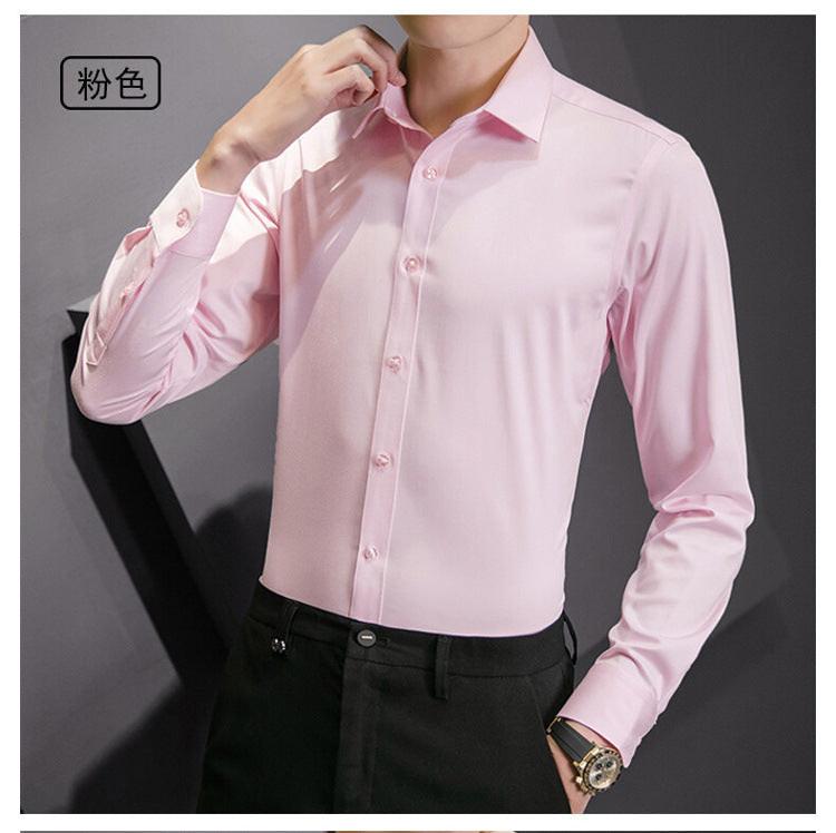 New Plus Size Men Solid Color Business Shirt Fashion Classic Basic Casual Slim White Long Sleeve Shirt Brand Clothes - Buy online at  Vibe In Cart.