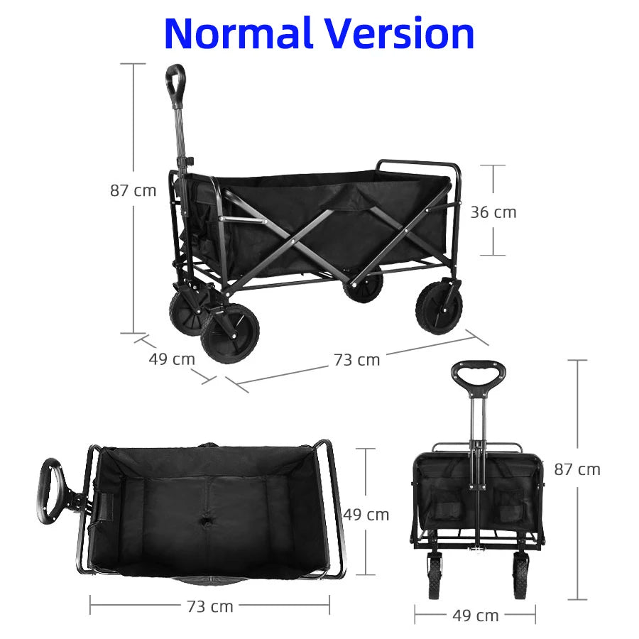 Collapsible Folding Utility Beach Wagon Cart Heavy Duty Large Capacity Fold Wagon Outdoor Trolley Portable Camping Cart Table - Buy online at  Vibe In Cart.