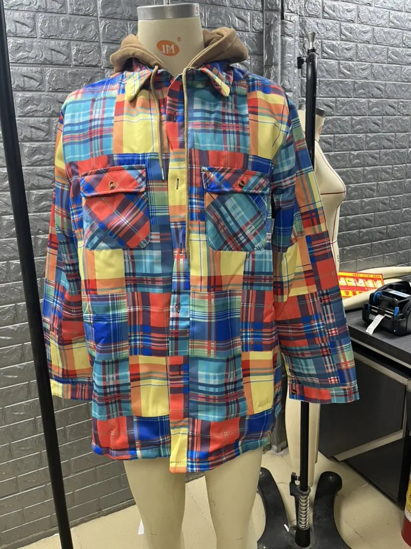 Men's Hooded Winter Jacket, Long-Sleeved, Loose-Fitting, Single Breasted