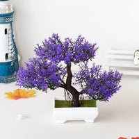 Artificial Plastic Potted Bonsai Tree for Desktop Decoration