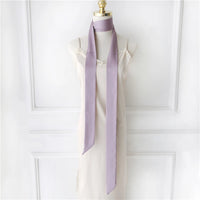 Women's Long Narrow Solid Color Polyester Scarf 190x5cm