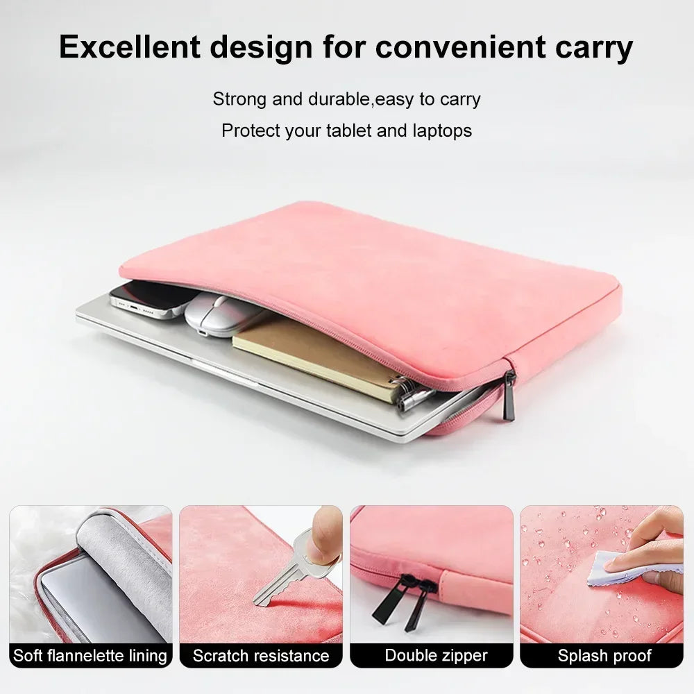 PU Laptop Sleeve with Zipper for 12 to 15.6 Inch Laptops
