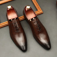 Italian Handmade Men's Oxford Shoes Real Calf Leather Black Brown Classic Brogue Business Wedding Dress Shoes For Men 2025 New - Buy online at  Vibe In Cart.