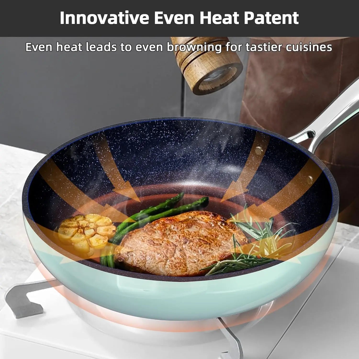 13-Piece Forged Lightweight Cookware Set, PFAS-Free Ceramic Coating, Ultra Non-Stick, Induction Ready for All Cooktops - Buy online at  Vibe In Cart.