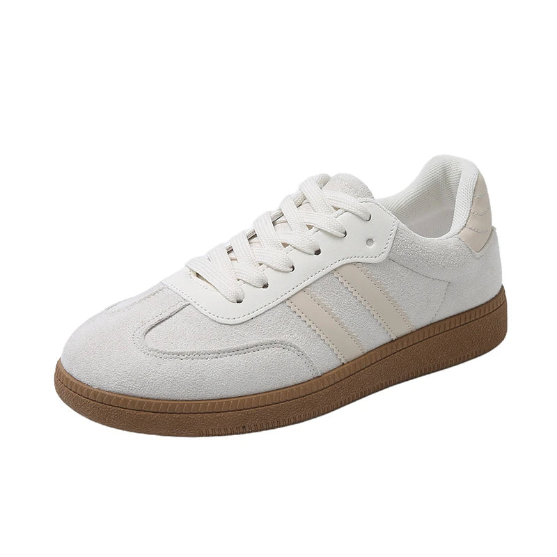 Women's Low Heel Lace-Up Tennis Sneakers in Mixed Colors