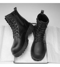 Couple's casual boots four season men's and women's high top leather boots fashion thick soled non slip plus size outdoor boots - Buy online at  Vibe In Cart.