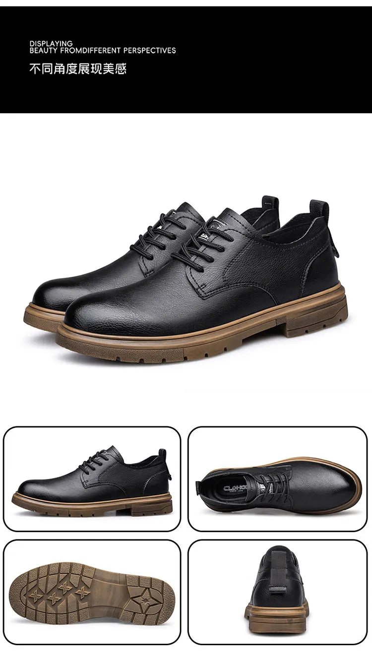 52/2000  CLOHOO handmade men's shoes business casual leather shoes breathable soft sole comfortable classic lace-up men's shoes - Buy online at  Vibe In Cart.