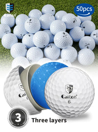 Caiton 50pcs 3-Layer Golf Balls - 332 Dimple, Max Distance, Spin Control, Durable, Accurate - Ideal for Training & Play - Buy online at  Vibe In Cart.