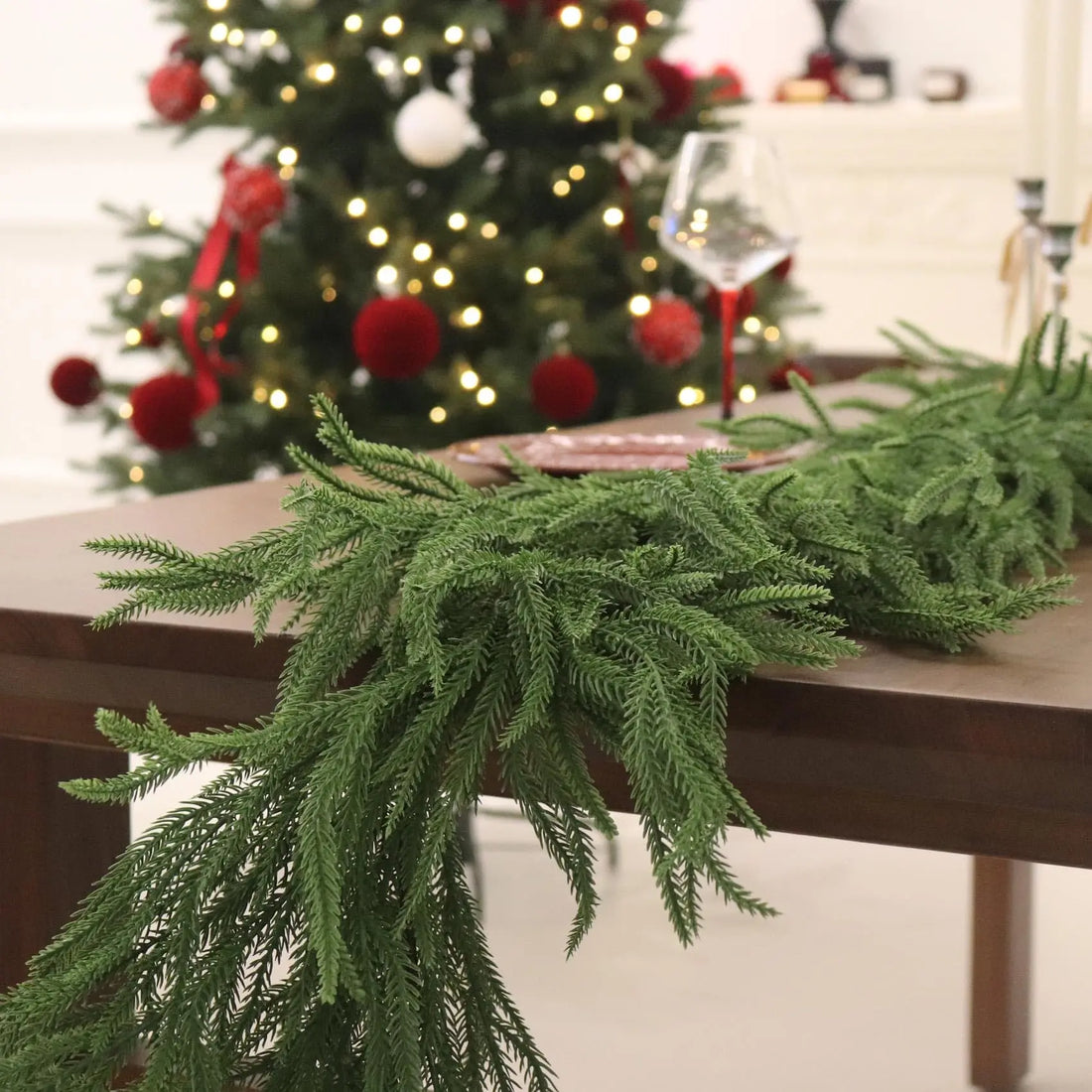 180cm Christmas Garlands Norfolk Pine Garland Artificial Plants Faux Greenery Vine for Home Table Xmas Party Festival Decoration - Buy online at  Vibe In Cart.