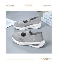 Women's Platform Casual Flats Slip-On Mesh Breathable Walking Shoes