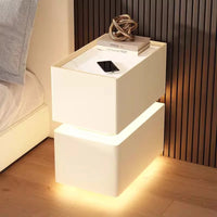 Creative 25cm Smart Bedside Table with Sensor Light Nordic Style Storage Cabinet Bedroom Nightstand with Wireless Charging - Buy online at  Vibe In Cart.