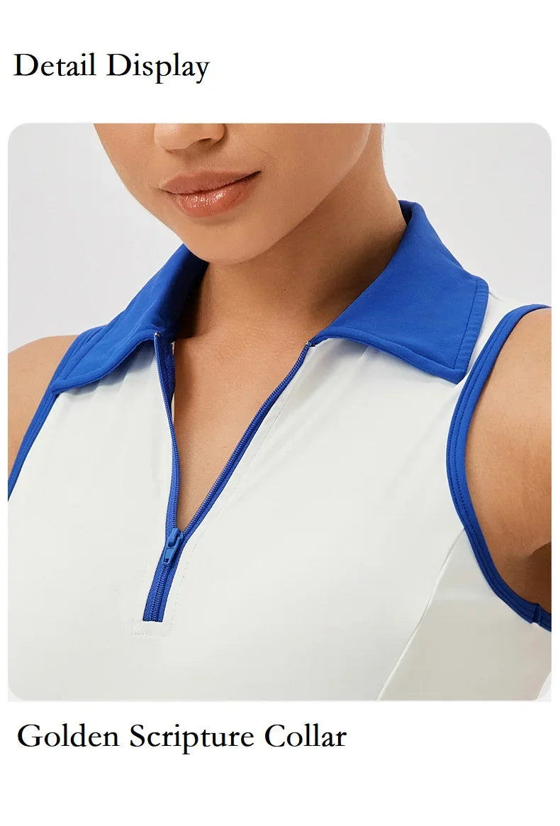 Women Tennis Dress Polo Zipper Collar Slim Skirts Ladies V-neck Breathable Slim Badminton Golf Dresses Quick-Dry Skorts S-XXL - Buy online at  Vibe In Cart.