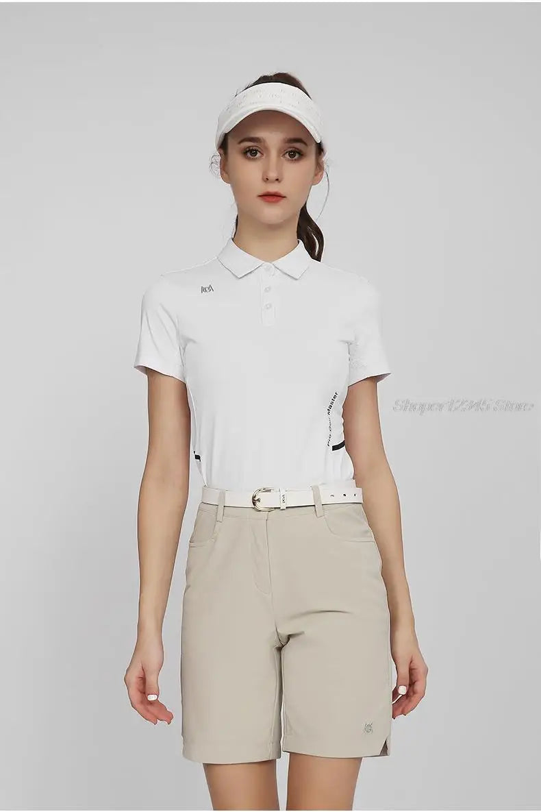 Pgm Women Summer Golf Shorts Elastic Casual Half Trousers Ladies Sports High Waist Shorts Slim Golf Clothing Tennis Wear