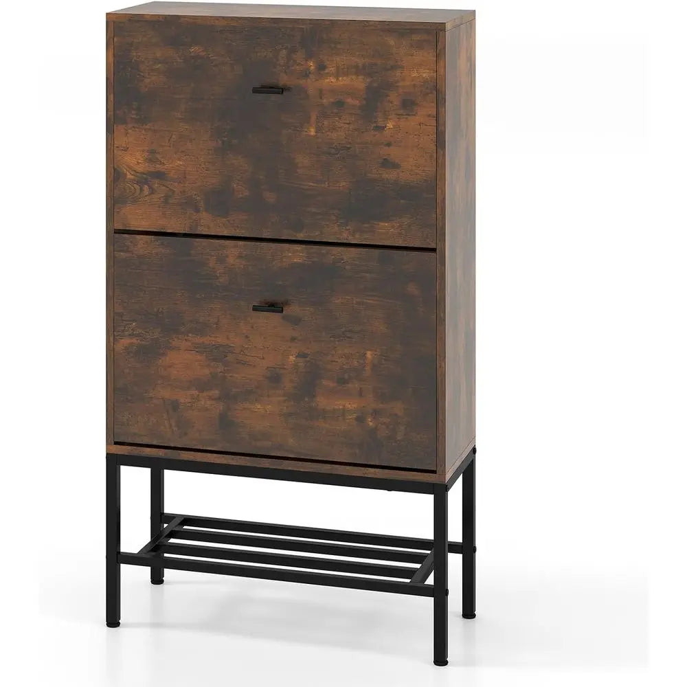 Sturdy Shoe Storage Cabinet, Freestanding Organizer with 2 Drawers, Adjustable Shelves, Slim Shoe Rack for Home Entryways in Rus - Buy online at  Vibe In Cart.