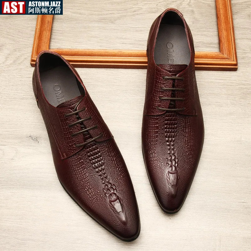 Handmade Mens Wedding Oxford Shoes Black Blue Genuine Leather Flat Dress Shoes Crocodile Pattern Summer Business Formal Loafers - Buy online at  Vibe In Cart.