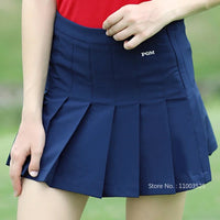 Pgm Women Pleated Skirt High Waist Golf Mini Skirts with Shorts Girl Basic Casual Skorts Lady A-line Korean Sportswear XS-XL
