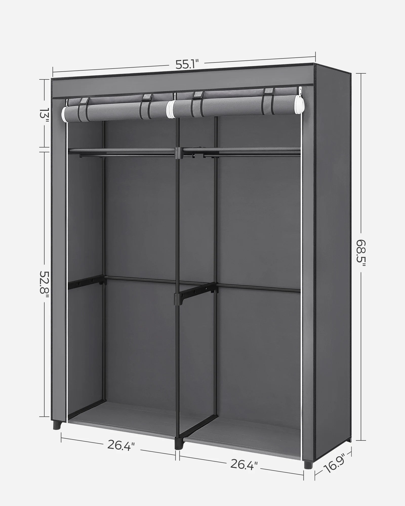 SONGMICS Closet Wardrobe, Portable Closet for Bedroom, Clothes Rail with Non-Woven Fabric Cover, Clothes Storage Organizer - Buy online at  Vibe In Cart.