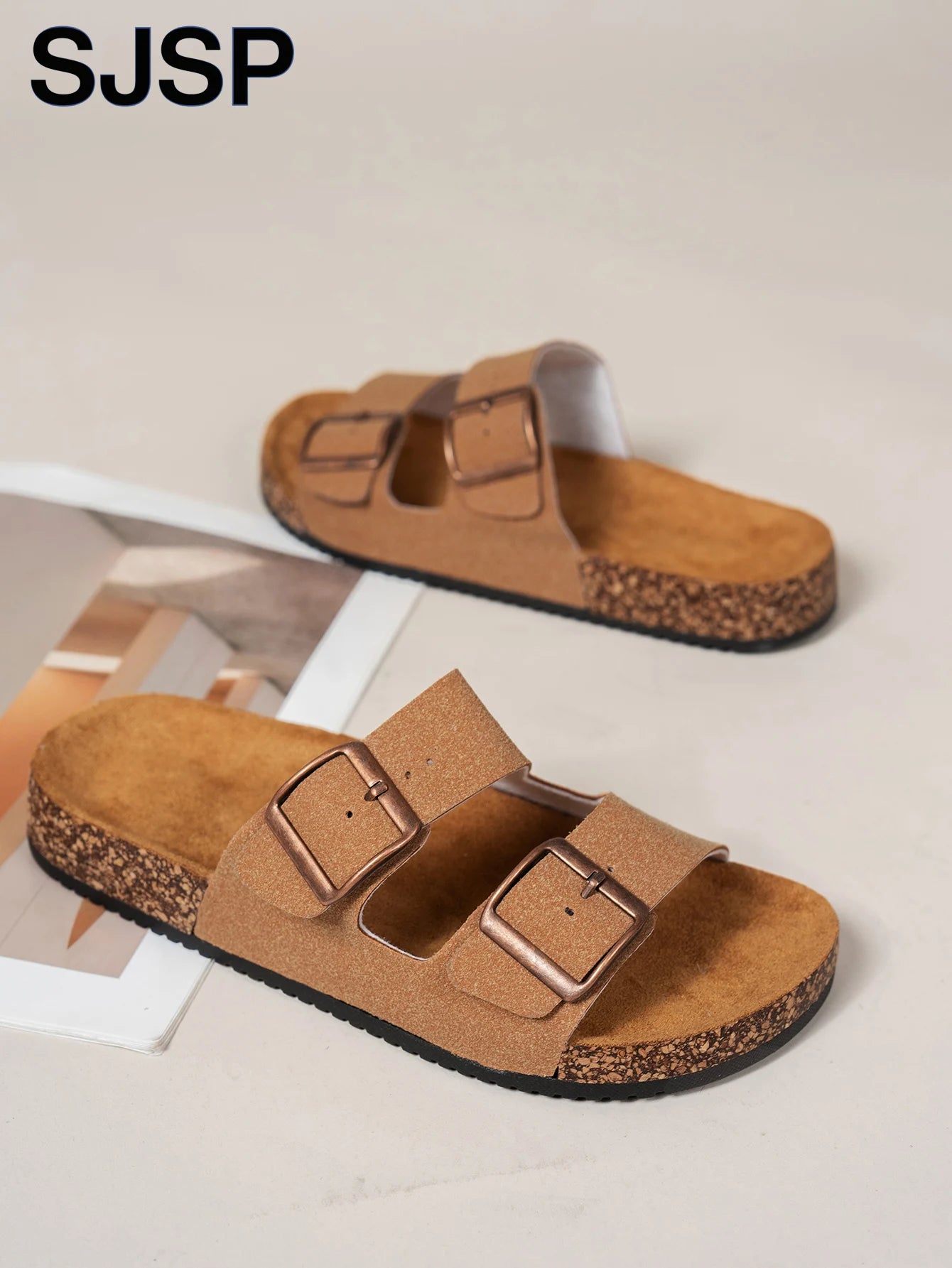 Women's Open-Toe Sandals for Outdoor Wear, New Casual and Fashionable Simple Backless Versatile Couple Style Comfortable Vacation Birkenstock-Style Flat Black Mule Sandals, Women's Elastic Band Slip-Ons, Lightweight Open-Toe - Buy online at  Vibe In Cart.