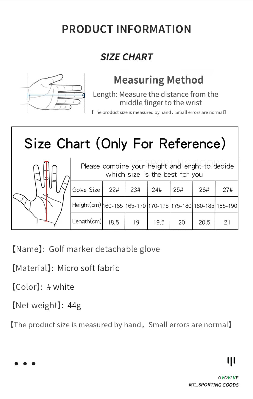 1pc Men Golf Glove Micro Soft Fabric Breathable Comfortable Fitting With Magnetic Marker Replaceable For Golfers White - Buy online at  Vibe In Cart.