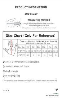 1pc Men Golf Glove Micro Soft Fabric Breathable Comfortable Fitting With Magnetic Marker Replaceable For Golfers White - Buy online at  Vibe In Cart.