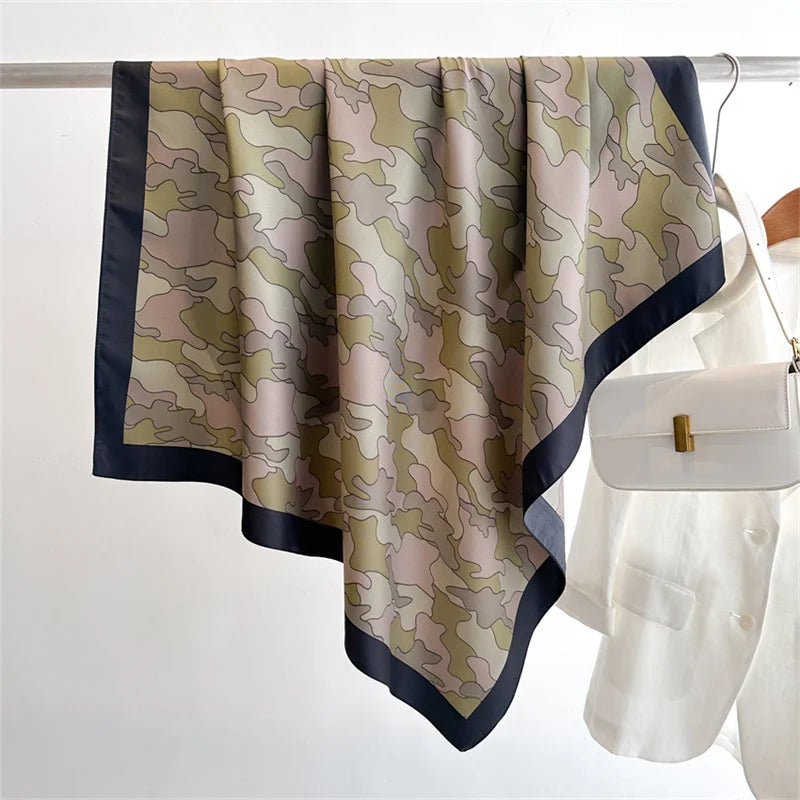 Women's Square Twill Scarf, 90x90 cm, for All Seasons