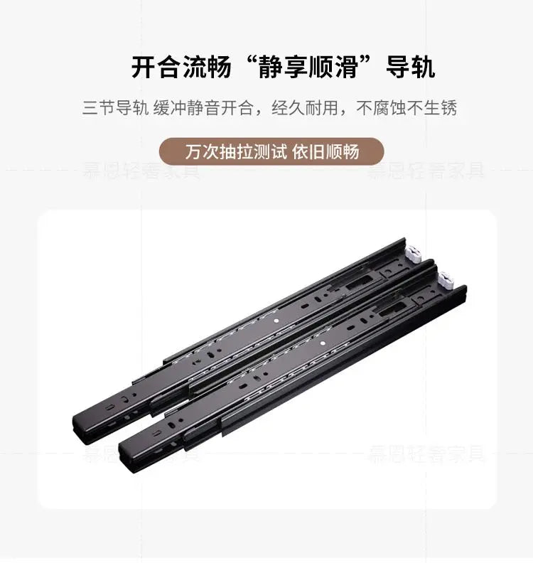 Modern Round Bedside Table with Leather Finish and One Drawer