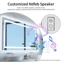 LUVODI Large Illuminated Bluetooth Bathroom Mirror Rectangle Anti-fog LED Bathroom Vanity Mirror with Bluetooth Speaker 3 Color - Buy online at  Vibe In Cart.