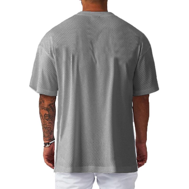 Oversized Loose Men's Casual Sport T-Shirt Gym Bodybuilding Fitness Short Sleeve Shirt Summer Mesh Quick Dry Breathable Clothing - Buy online at  Vibe In Cart.