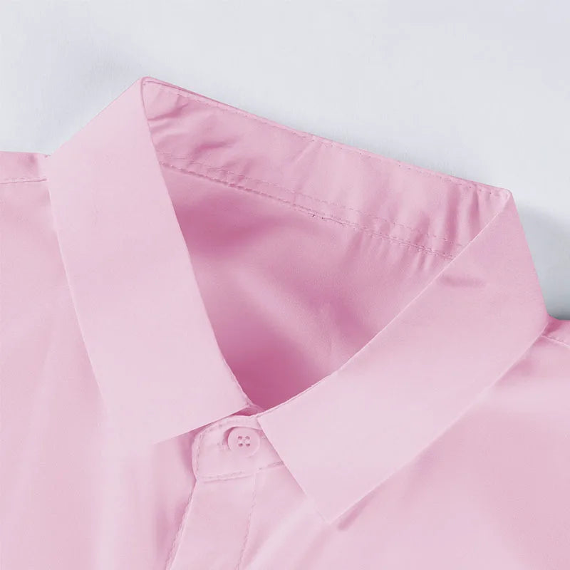 New Men's Business Casual Solid Color Short Sleeved Shirt for Summer Fashion No Ironing Comfortable and Versatile Top - Buy online at  Vibe In Cart.