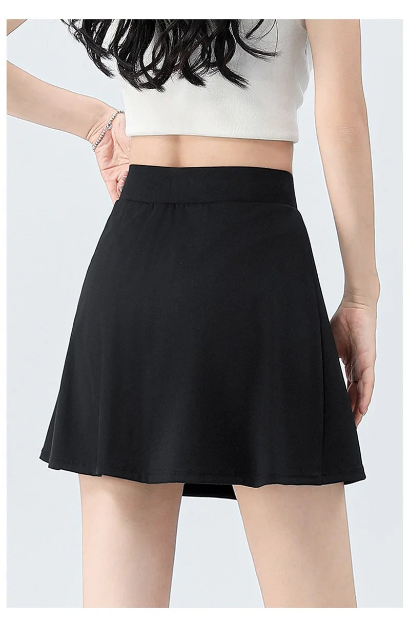 Aiithuug Side Split Golf Skirt with Build-in Shorts Tennis Skirt Short Running Workout Gym Pants Wide Waistband Tummy Control