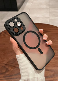 Titanium Ash Matte Translucent Magnetic Phone Case with Lens Protector