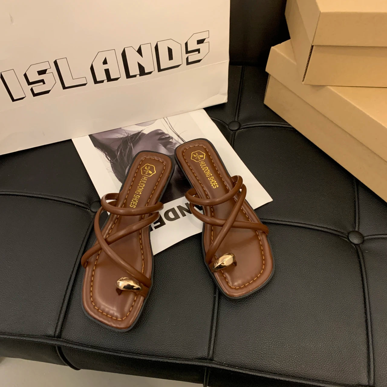 Stylish Women's Cross Strap Slide Sandals Comfortable Lightweight Toe Loop Beach Shoes with Casual Solid Color Design for Summer - Buy online at  Vibe In Cart.