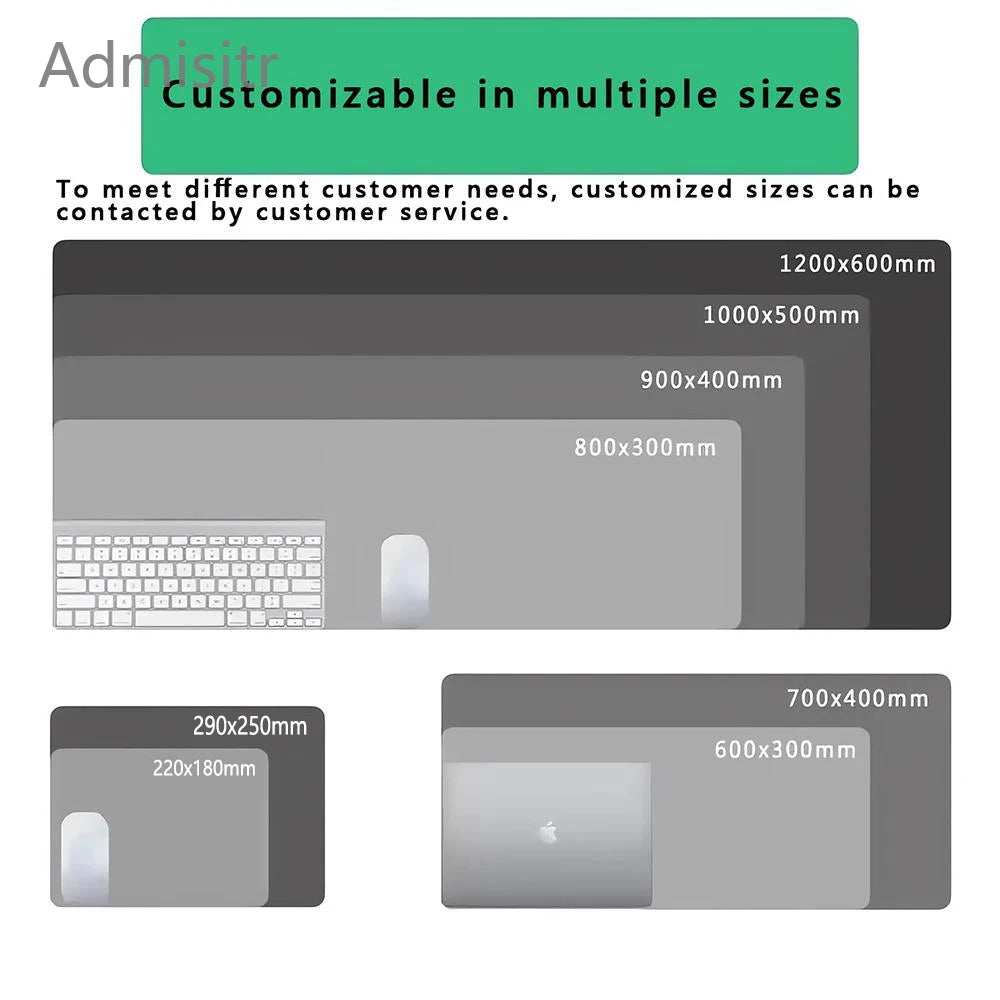 Large Waterproof Non-Slip Rubber Mouse Pad in Black and White