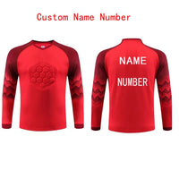 Polyester Spandex Protective Long Sleeve Soccer Goalkeeper Uniform Set with Top and Pants